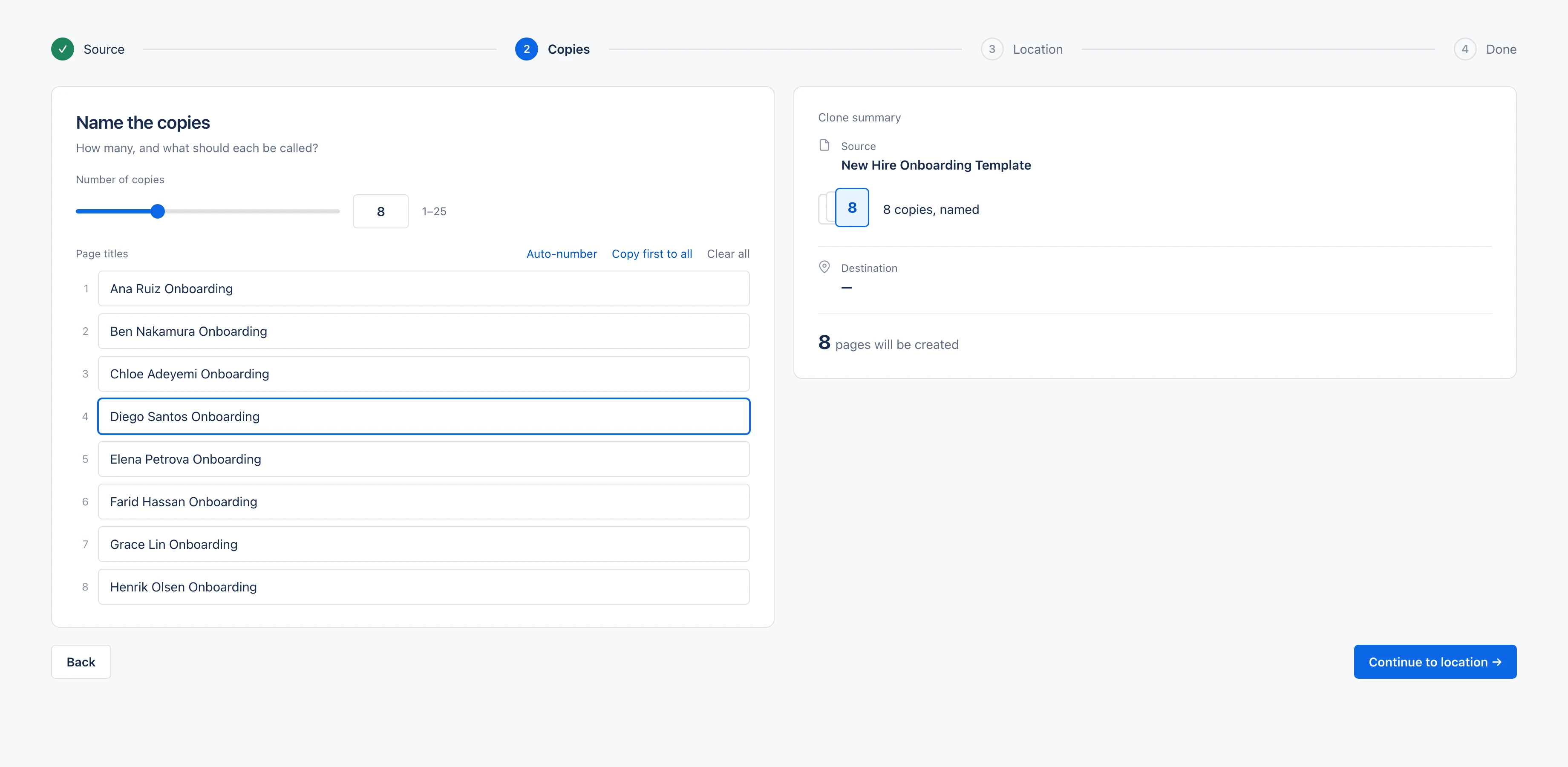 Name all pages up front in Bulk Page Cloner